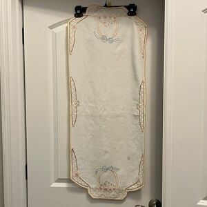 Embroidered Cream Table Runner